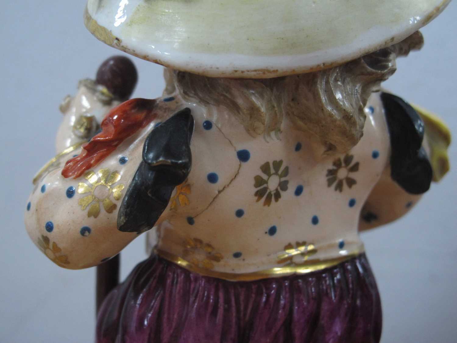 Eight Mid XIX Century Derby and Other Pottery Mansion House Dwarfs, each wearing a hat and colourful - Image 4 of 12