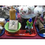 Lieberman and Gortz 7 x 50 Binoculars, glass basket and clown, German flagon, Devon salad bowl:- One