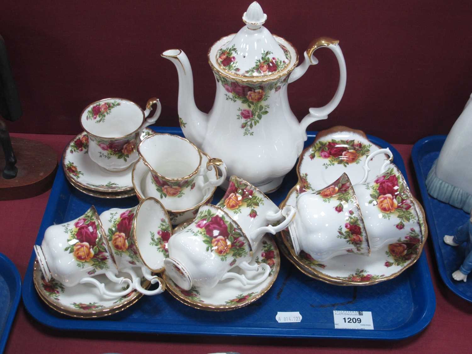 Royal Albert Old Country Roses Table China, of sixteen pieces, including coffee pot, some second