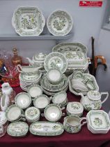 A Spanish San Claudio 'Kantong; Dinner Service, approximately eighty pieces, including tea and