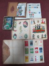 XIX Century Scraps Album, stamp album, loose stamps, album of cigarette fronts, decimal coins, 50p