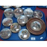 Pratt Ware Pot Lids, including Horse Racing, The Times, Low Life, Wimbledon 1860, some with