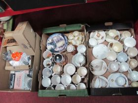 Commemorative Ceramics and Glass, nutbrown icing set, Pyrex ware, etc:- Three Boxes.