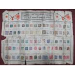 Stamps - An interesting early presentation sheet of stamps from Japan, featuring all stamps of Japan