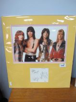 The Sweet, Autographs of all four band members, pencil signed (unveriified) and dated 1978 on