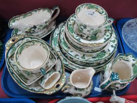 Mason's 'Chartreuse' Table Pottery. of eighteen pieces:- One Tray