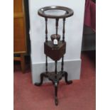XVIII Century Style Mahogany Wig Stand, with a circular top, two small drawers, on cabriole legs,