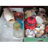 West German Rumtopf Lidded Jar, other ceramics, glassware including Carnival, pressed:- Two Boxes.