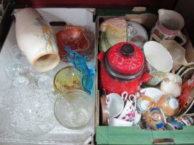 West German Rumtopf Lidded Jar, other ceramics, glassware including Carnival, pressed:- Two Boxes.