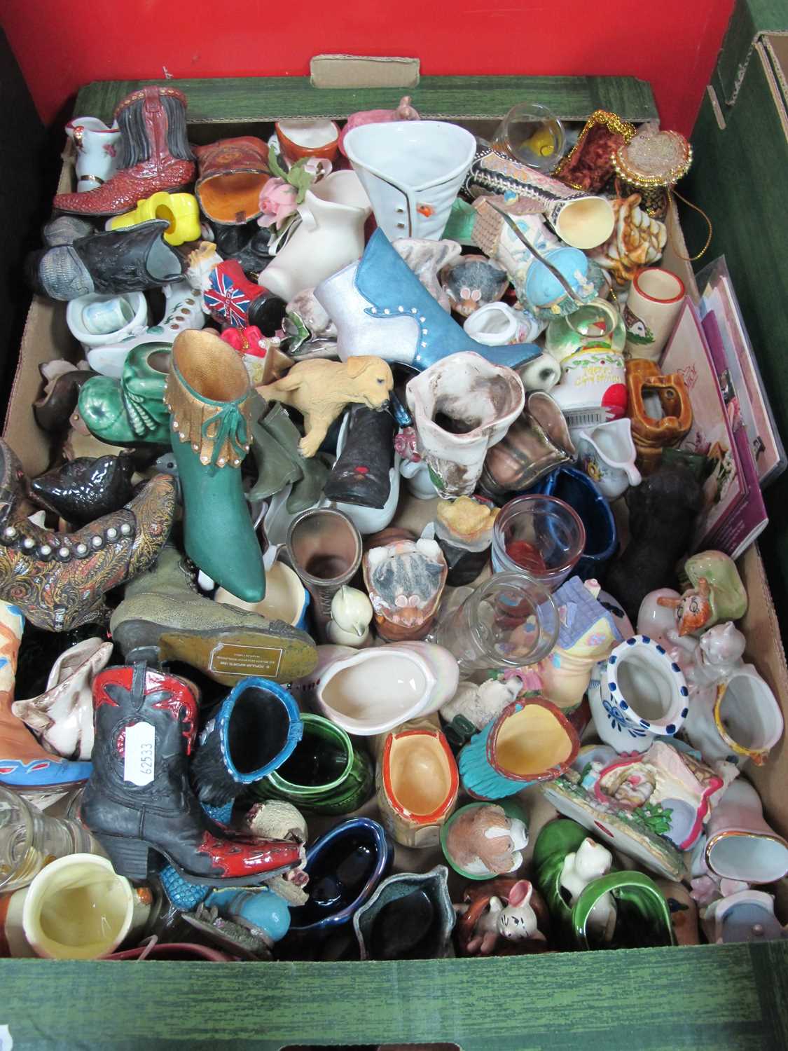 Collection of Miniature Novelty Shoes - Just The Right Shoe, Cowboy boots, etc:- One Box