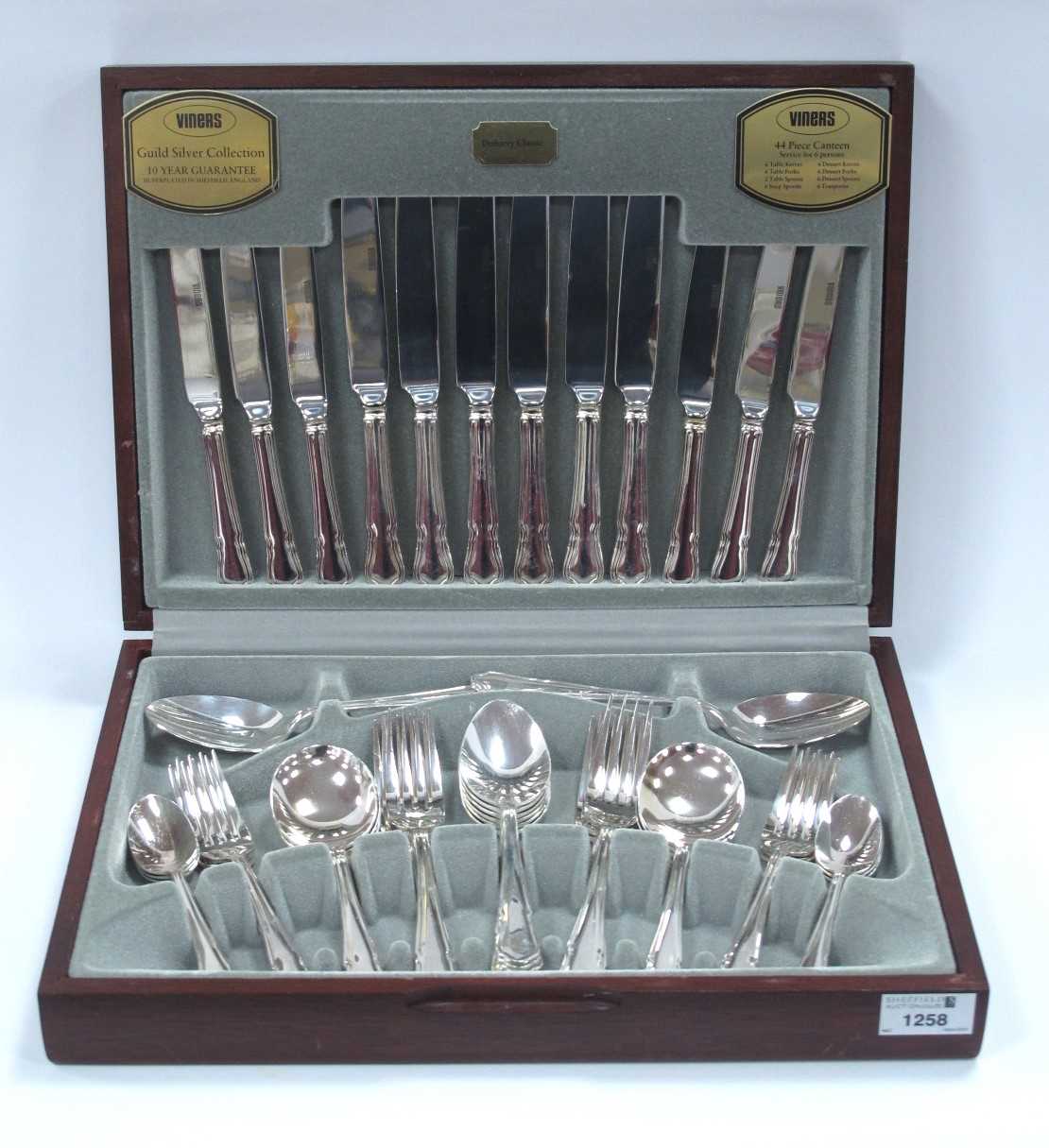 Viners Canteen, of forty-four pieces of plated cutlery.