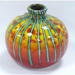 Anita Harris 'Brimstone' Marrakesh Vase, gold signed, 9.5cm high.