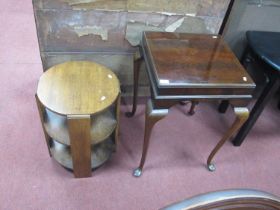 XX Century Mahogany Table, with a square top, on cabriole legs, together with an oak three tier