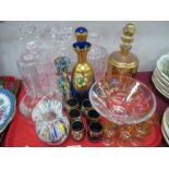 Edinburgh Glass Bowl, decanters, liqueur sets, Murano vase, etc:- One Tray