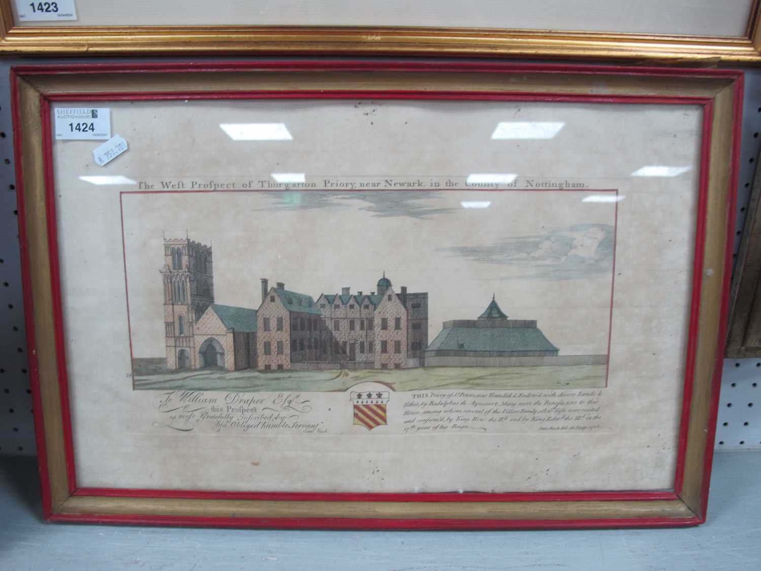 After Sam Buck, 1726 The West Prospect of Thurgarton Priory, Near Newark, in The County of - Image 2 of 2