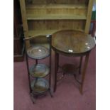 Edwardian Mahogany Inlaid Occassional Table, with a circular top, shaped supports, together with a