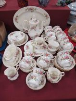 Royal Albert 'Moss Rose' Table China, of approximately fifty-four pieces, including coffee pot.