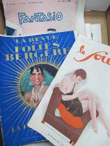 Folies Bergere 1926-27 Magazine. Moulin Rouge 1927, two different editions with loose covers. Le