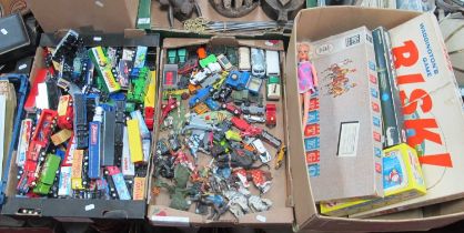Diecast Vehicles and Aircraft, large collection of plastic container rucks, Sindy Doll Papo