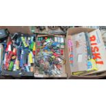 Diecast Vehicles and Aircraft, large collection of plastic container rucks, Sindy Doll Papo