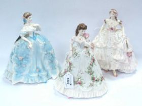 Royal Worcester Figurines - 'The First Quadrille', 'Royal Debut' and 'Queen of Hearts' (3). All