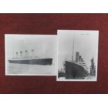 Titanic, images of The Ill Fated Vessel, both signed by Millvina Dean who survived.