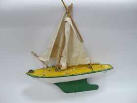 A pond yacht painted with green and white by Star Yacht 'Birkenhead', 'Northern Star' with cloth