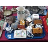 Sylvan 5262 Cat, piano baby, money boxes, small teapots, etc:- One Tray