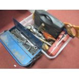 Tools - Spear & Jackson saws, soldering kit, McKeller drill, plane, spanners, club hammer etc, metal