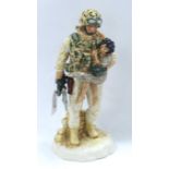 A Peggy Davies Character Figure "In the Arms of a Hero", limited edition No 12/500, 26cm high.