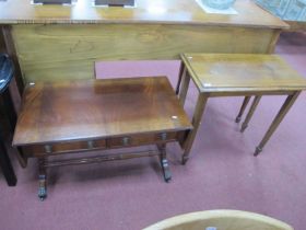 Oak Side Table, with tapering legs and spade feet, 76cm wide, Mahogany sofa table with twin