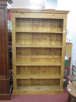A Pine Open Bookcase with Four Shelves, 183cm high.