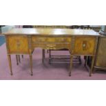 XX Century Style Mahogany Serpentine Shaped Sideboard, with a crossbanded top, central drawers,