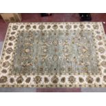 Indian Wool Rug 'Gazni' with foliate design, bearing label 'Oriental Rug Shop', 244 x 165cm.