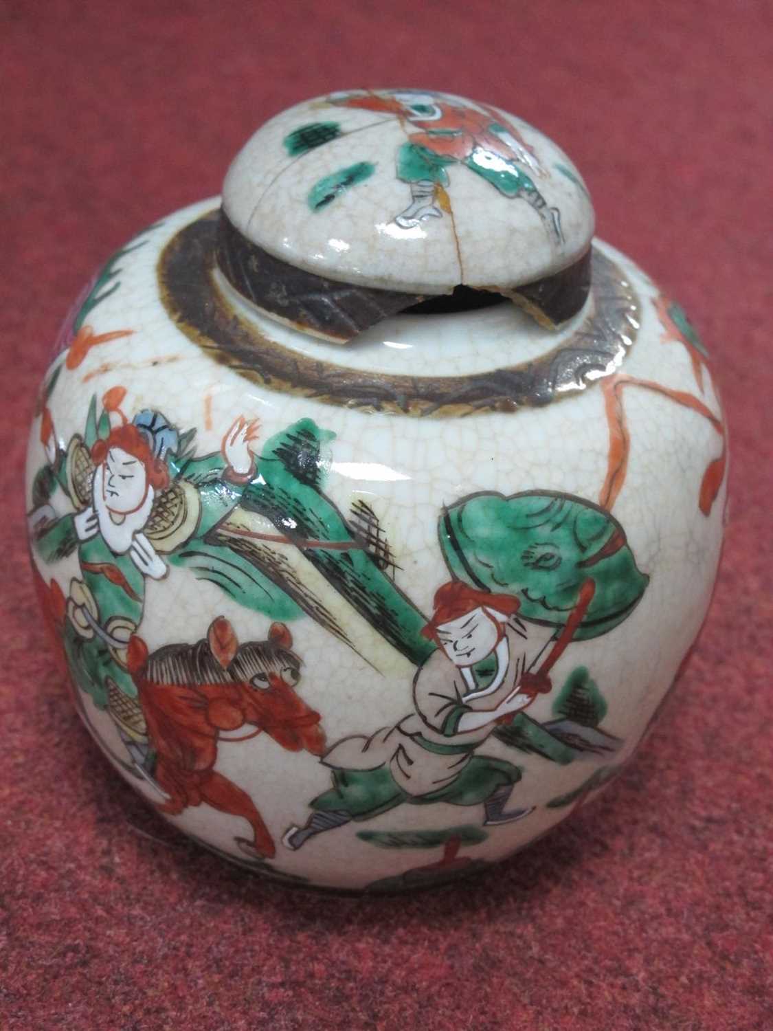 XIX Century Chinese Cantonese Tea Pot, Japanese ginger jar, etc:- One Tray Teapot with some rough - Image 12 of 12
