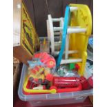 Meccano in Brio's Miniature Railway Box, Fisher Price teaching clock, Play Family garage, etc.