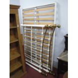 O.B.C. Original Bedstead XIX Century Style Brass and White Painted Bedstead (double) plus base,