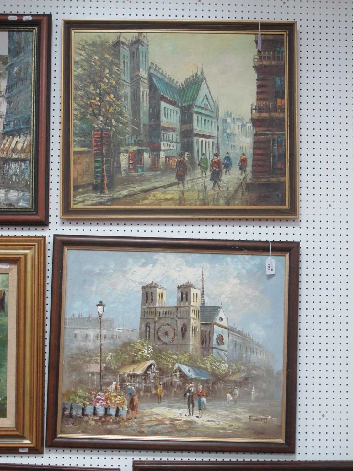 Burnett (Caroline), Notre Dame, Paris, mid to late XX Century oil on canvas, signed lower right,