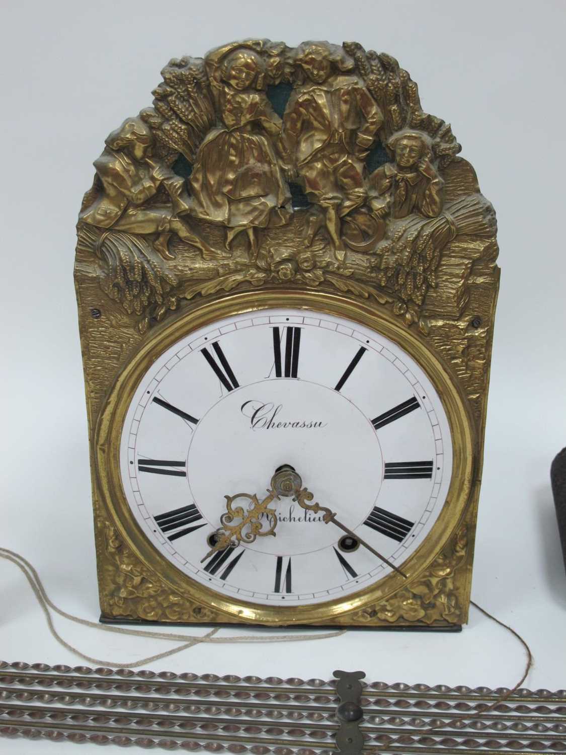 A Mid-Late XIX Century French Wall Clock, the white enamel dial inscribed "Chevassy a Reichelieu" - Image 2 of 6