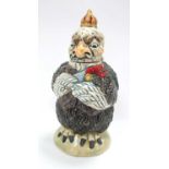 Burslem Pottery Grotesque Bird 'Queen Victoria', inspired by The Martin Brothers, signed Andrew