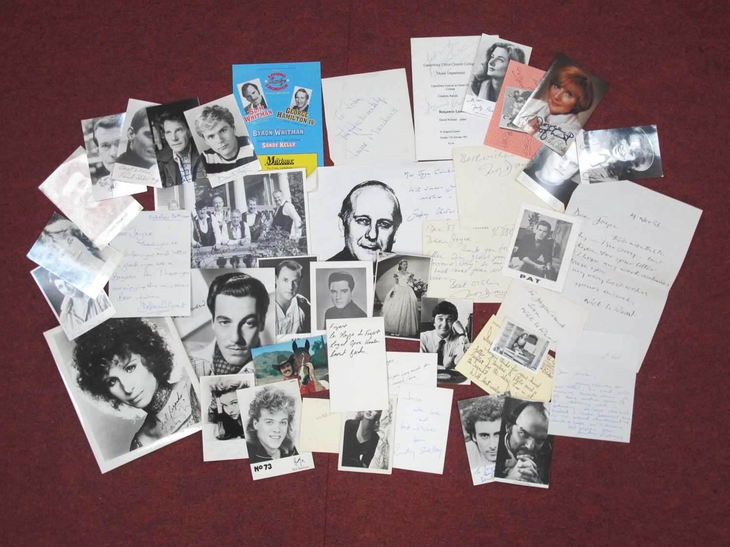 Autographs - Jody Richardson, Barbara Streisand, Karl Howman, and many others, ink signed (all