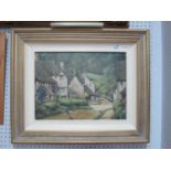 Gordon Lees, Oil Canvas 'A Quite Summers Morning in Stanton, Cotswolds, signed bottom right, 29 x