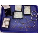 Nomination Bracelets, modern earrings, 'The Mexican Collection', bangles etc :- One Tray The