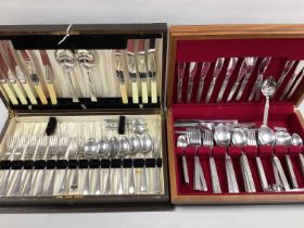 Assorted Stainless Steel Cutlery, in a fitted canteen case; together with a part canteen. (2)