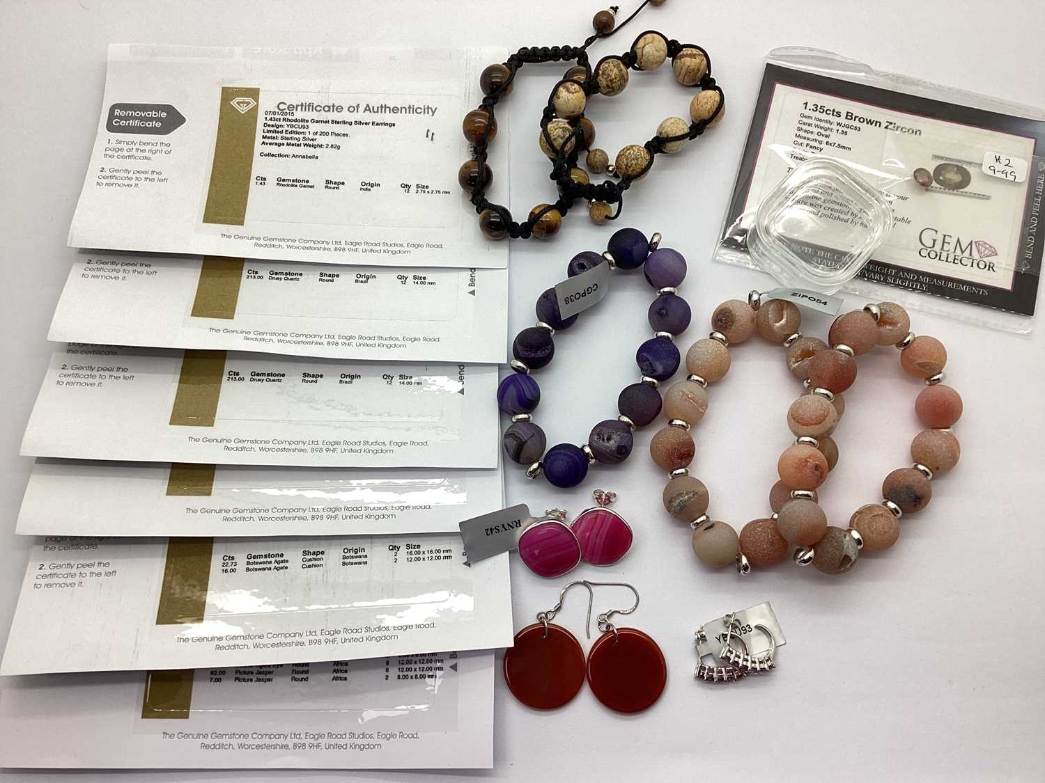 The Genuine Gemstone Company Ltd; A Selection of "Sterling Silver" Stone Set Jewellery, to include