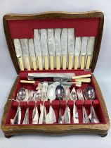 Garrard & Co Ltd Regent Plate Six Setting Canteen of Cutlery, with ivorine handles, in original