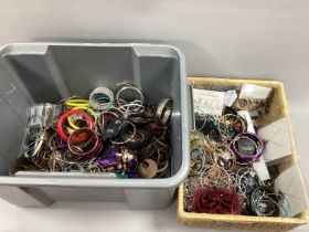 A Large Mixed Lot of Assorted Costume Jewellery, including bangles, bracelets, pendants on chains,