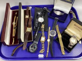 Ladies and Gent's Wristwatches, including 1960's Modernist style ladies Accurist in original box,