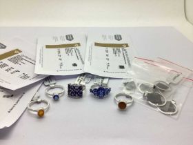 The Genuine Gemstone Company Ltd; A Selection of "Sterling Silver" Modern Dress Rings, to include