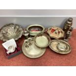 Assorted Plated Ware, including XIX Century swing handled footed dish, of foliate pierced design